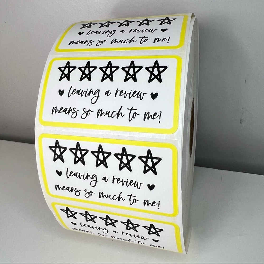 Leave a review stickers | 100 Thank you stickers  Packaging Supplies NEW - Picture 12 of 12